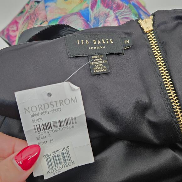 Ted Baker Deony Colorful Floral Bodycon Scuba Midi Dress‎ US 6 Buckle Strap - Picture 10 of 14